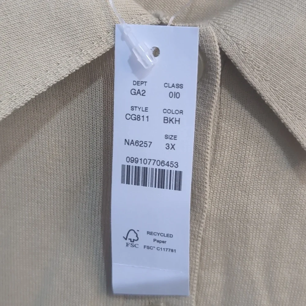 J. Crew New Belmont Khaki Polo Sweater Short Sleeve Size 3XL
